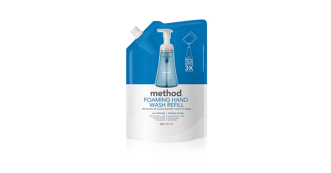 Method 美則 海藍礦物天然泡沫洗手露(補充包) 828ml