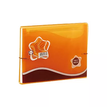 【富美特】7格風琴資料夾-A5橘色．POLY ROCK系列                              Orange 橘