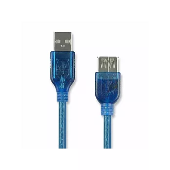 USB2.0 A公 對 A母 延長線-1.5米                              透明藍