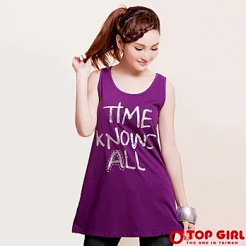 【TOP GIRL】時間真相有機棉長版背心-女(甜蜜紫)L甜蜜紫