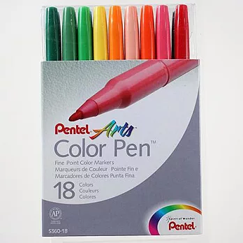 【Pentel】S360彩色筆18色組