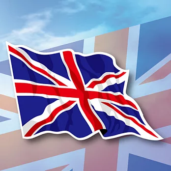【國旗商品創意館】英國旗飄揚抗ＵＶ、防水貼紙2入／UK／世界多國款可選購