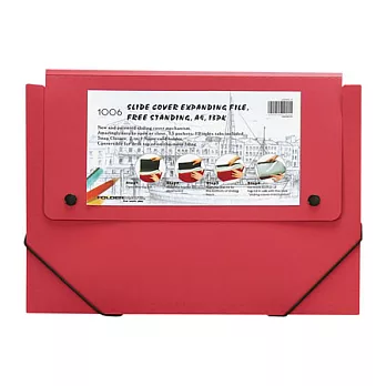 【富美特】桌上型13格檔案文件風琴包-A4.Pretty Office系列桃紅