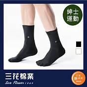 【SunFlower三花】S007_三花無痕肌毛巾底運動襪(襪子)黑