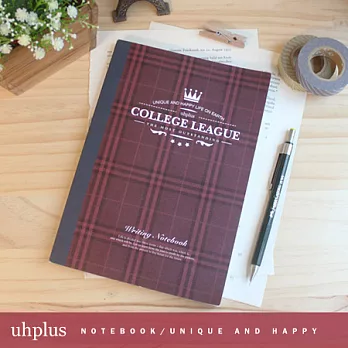 uhplus {COLLEGE LEAGUE} A5筆記本- Red Plaid