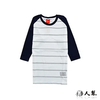 【男人幫】T0954*MIT 台灣製 【穿搭基本款條紋七分袖T恤】白色 S號