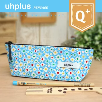 uhplus Q-plus 帆船筆袋- Daisy Garden(水藍)