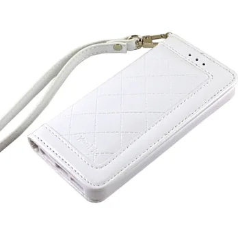 KooPin Apple iPhone 5 /5S /5C 隱磁系列 手提式菱格包純潔白