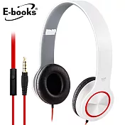 E-books S13 智慧手機接聽鍵摺疊耳機白