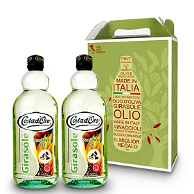 博客來 義大利原裝進口高士達葵花油禮盒 1000ml 2入 博客來 義大利原裝進口高士達葵花油禮盒 1000ml 2入