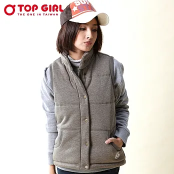 【TOP GIRL】棉針織布3M舖棉立領背心S綠