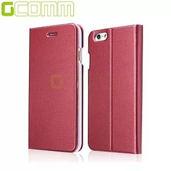 GCOMM iPhone6 5.5" Metalic Texture 金屬質感拉絲紋超纖皮套美酒紅