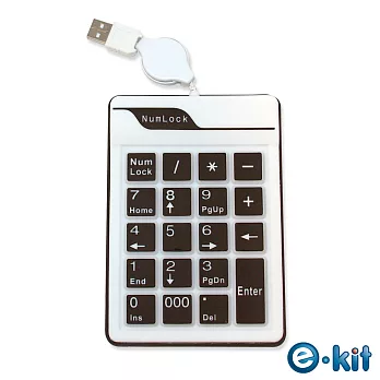 逸奇 e-kit《NK-019-BK 超薄防水19鍵果凍數字鍵盤》黑果凍