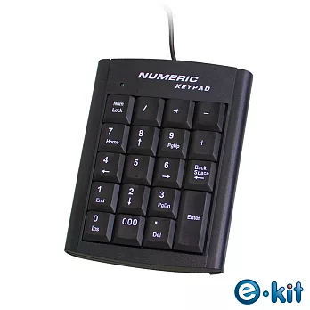 逸奇 e-kit《NK-018-H 超薄19鍵 USB 商用數字鍵盤》黑色款