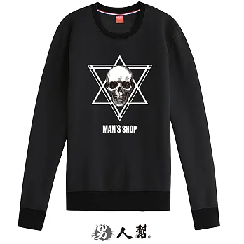 【男人幫】T5697*邪惡反骨刷毛厚圓領T恤黑色L號