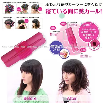 kiret日本熱銷夜間專用小花柔軟捲髮器 睡眠髮捲