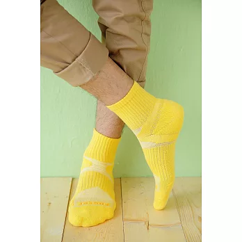 【Footer除臭襪】輕壓力單色素面除臭襪(男款)T97LL                             黃色