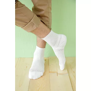 【Footer除臭襪】輕壓力單色素面除臭襪(男款)T97LL                             白色