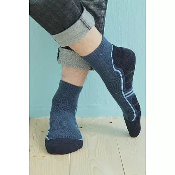 【Footer除臭襪】流線型氣墊減壓科技除臭襪T102(男款)L                             藍色