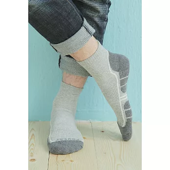 【Footer除臭襪】流線型氣墊減壓科技除臭襪T102(男款)L                             灰色