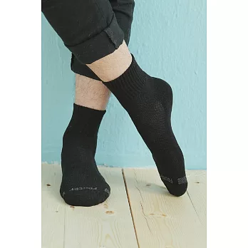 【Footer除臭襪】單色運動逆氣流氣墊襪T11(男款)L                             黑色
