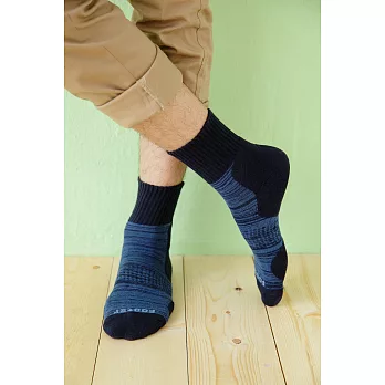 【Footer除臭襪】花紗設計款氣墊運動襪ZH13L(男款)L                             藍色