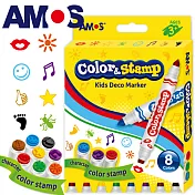 韓國AMOS 8色雙頭印章彩色筆[台灣總代理公司貨]