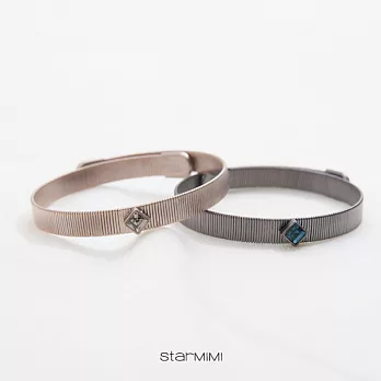 【StarMIMI】直紋理菱形單鑽環繞式手鍊*FREE深藍