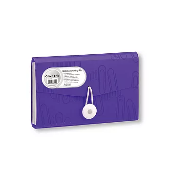 【富美特】6層小型風琴包．i Clip系列極地白紫色