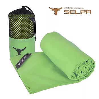 【韓國SELPA】科技吸水戶外加大款速乾浴巾/路跑/露營/野餐綠色