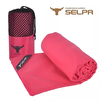 【韓國SELPA】科技吸水戶外加大款速乾浴巾/ 路跑/露營/野餐紅色