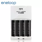 日本Panasonic國際牌eneloop高容量充電電池組 (搭配智慧型充電器+3號4入)