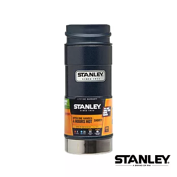 【美國Stanley】不鏽鋼保溫瓶／經典單手保溫咖啡杯 0.35L  錘紋藍