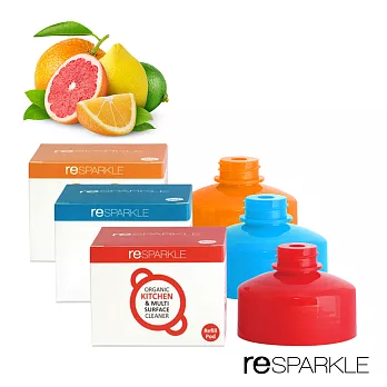 【澳洲reSPARKLE】綠思寶-清潔劑補充蓋-3入(嬰幼兒玩具、日常生活+浴室、玻璃+廚房、多功能)