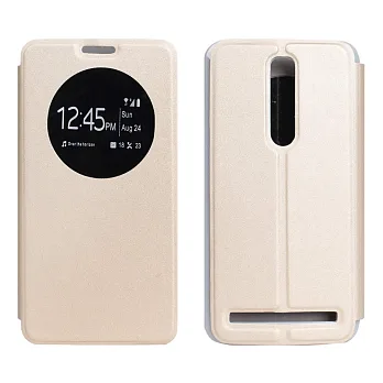 【BIEN】ASUS Zenfone 2 絢麗金沙紋智慧透視可立皮套 (金)