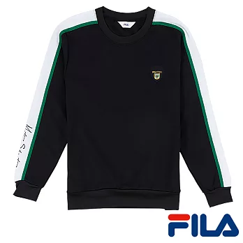 FILA男仕簡約吸排上衣(1TEO-5429-BK)L時尚黑