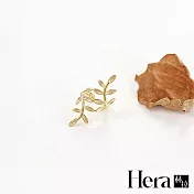【Hera】赫拉 韓國熱銷線條樹葉子耳環/耳骨夾(二色)金色
