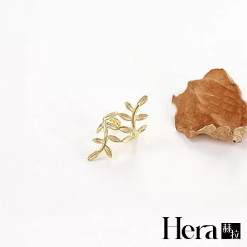 【Hera】赫拉 韓國熱銷線條樹葉子耳環/耳骨夾(二色)金色