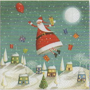 《Paper+Design》餐巾紙-Hovering Santa天空徘徊的聖誕老人