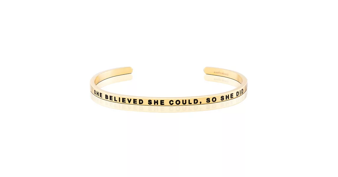 MANTRABAND 美國悄悄話手環 She Believed She Could 金色