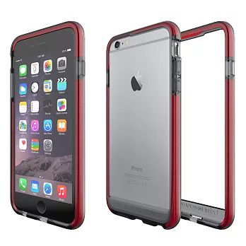 Tech21 英國超衝擊 Evo Band iPhone 6/6S Plus 防撞軟質保護邊框 - 透黑紅