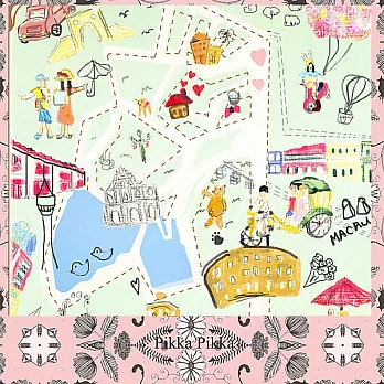 日本Pikka Pikka世界最細纖維毛孔潔淨布 /澳門特別款_手繪地圖