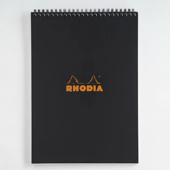 【Rhodia】Classic_A4上翻線圈筆記本(方眼/白內頁)(黑)