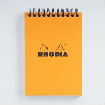 【Rhodia】Classic_A6上翻線圈筆記本(方眼/白內頁)(橘)