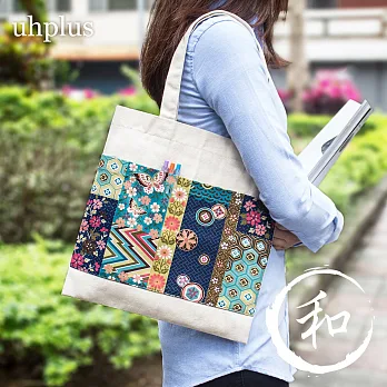 uhplus Twin Pocket 輕提袋 - 和の伝統紋花(綠)