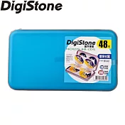 DigiStone 冰晶 漢堡盒 48片裝 CD/DVD硬殼拉鍊收納包-藍色 x1