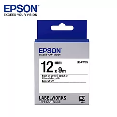 EPSON愛普生 LK─4WBN C53S654401標籤帶(一般12mm )白黑