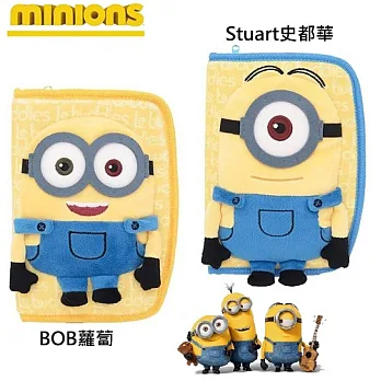 【日本進口正版商品】小小兵 minions 母子手帳/旅行收納/護照包/手冊套-B0b