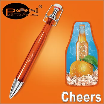 歐洲＂乾杯Cheers＂ 啤酒原子筆 + 便條紙 (橘子)