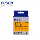 EPSON 愛普生LK-4DBF C53S654416標籤帶(螢光12mm )橘黑